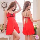 性感睡衣 大紅側開襟露背睡衣(特) 