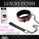 APHRODISIA-SM皮革鐵鍊頸環(紅)/85