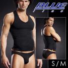 美國Blue Line-競技猛男V領挖背背心-經典黑 S/M...