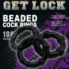 GET LOCK 猛男增強激情環3入裝-黑色帶珠/8