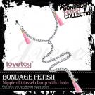 BONDAGE FETISH 三合一流蘇乳陰金屬夾鏈-粉/8...