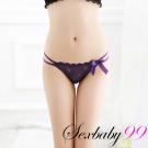 甜蜜夢境-性感花邊細帶提臀三角褲-紫色