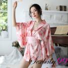 東瀛之戀-性感深V開襟式印花和服角色扮演