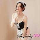 純愛服侍-可愛圍裙連身開襠女僕角色服