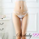 性感暗號-蕾絲誘惑鏤空低腰丁字褲-白色