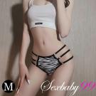 性感無痕斑馬紋細帶低腰丁字褲-M