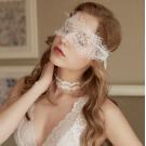 性感蕾絲眼罩-挑逗睫毛-白色